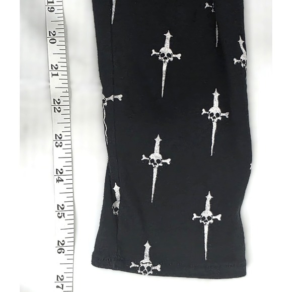 Vintage Lip Service Skull Dagger‎ Black Rock N' Roll Pants Gothic Emo Punk USA M - Picture 6 of 6